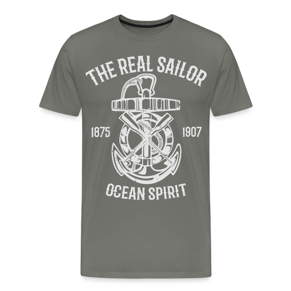 Männer Premium T-Shirt - Maritimes Design The Real Sailor - Asphalt