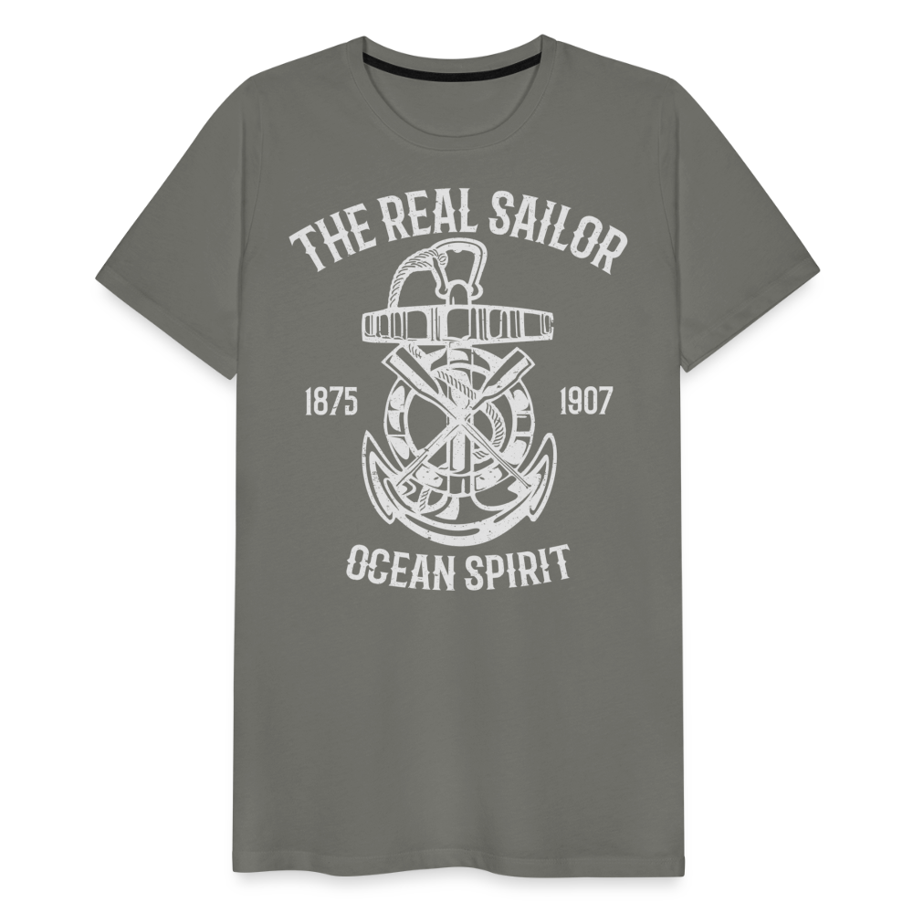 Männer Premium T-Shirt - Maritimes Design The Real Sailor - Asphalt