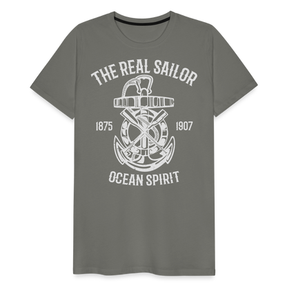 Männer Premium T-Shirt - Maritimes Design The Real Sailor - Asphalt