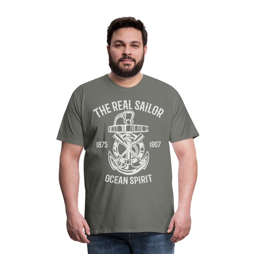 Männer Premium T-Shirt - Maritimes Design The Real Sailor - Asphalt