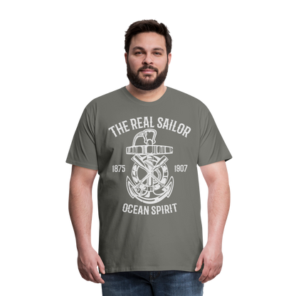 Männer Premium T-Shirt - Maritimes Design The Real Sailor - Asphalt