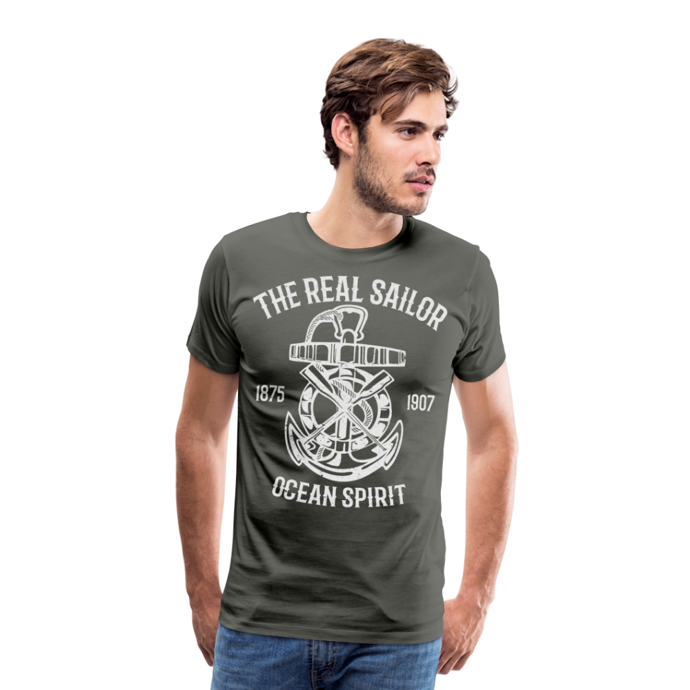 Männer Premium T-Shirt - Maritimes Design The Real Sailor - Asphalt