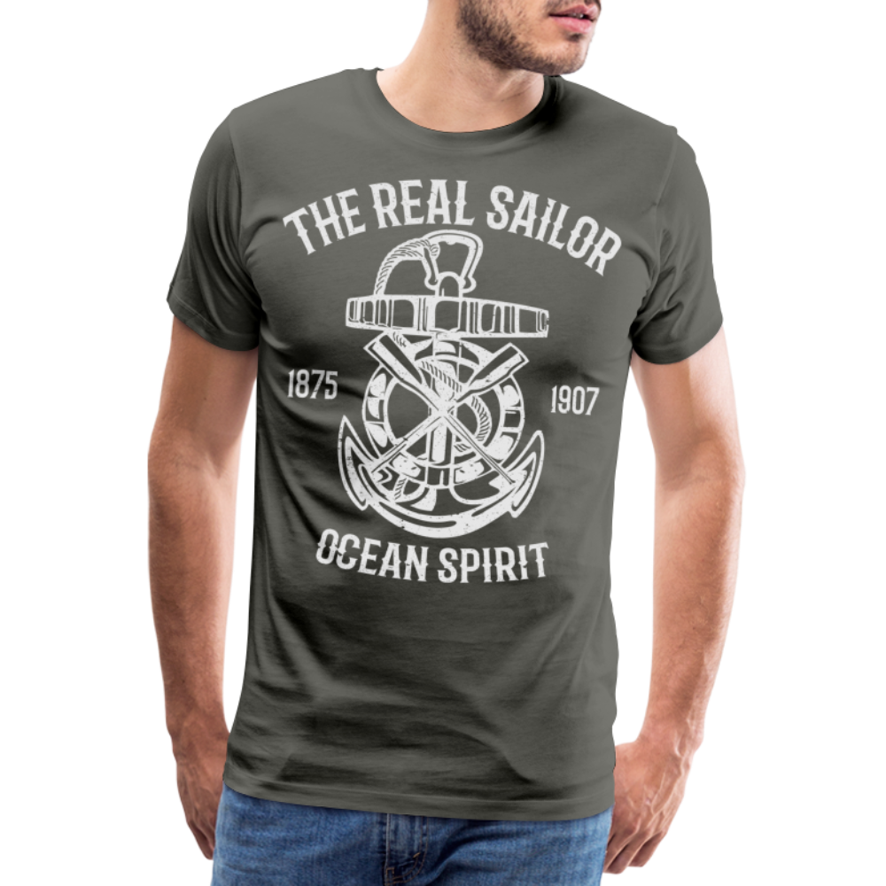 Männer Premium T-Shirt - Maritimes Design The Real Sailor - Asphalt