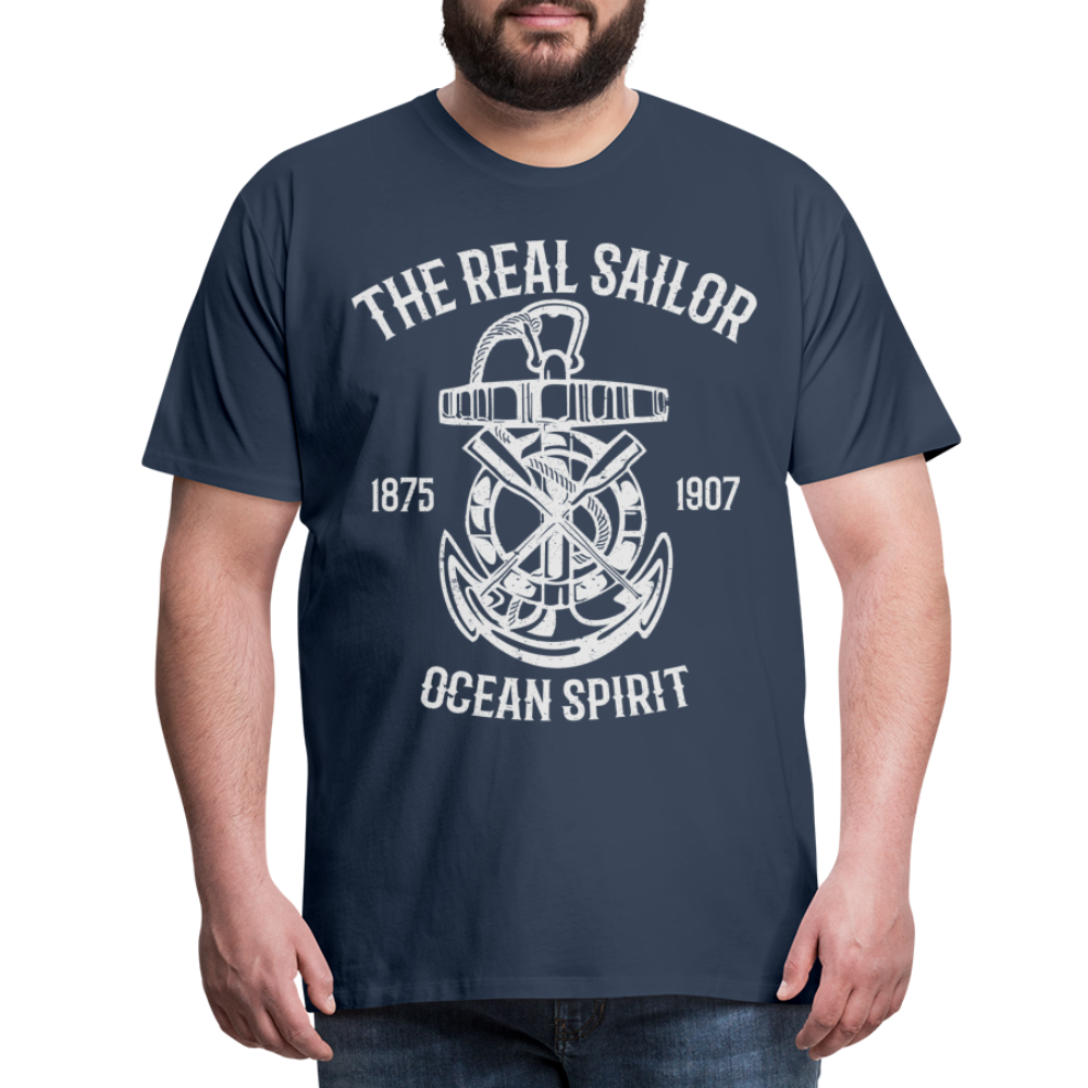 Männer Premium T-Shirt - Maritimes Design The Real Sailor - Navy