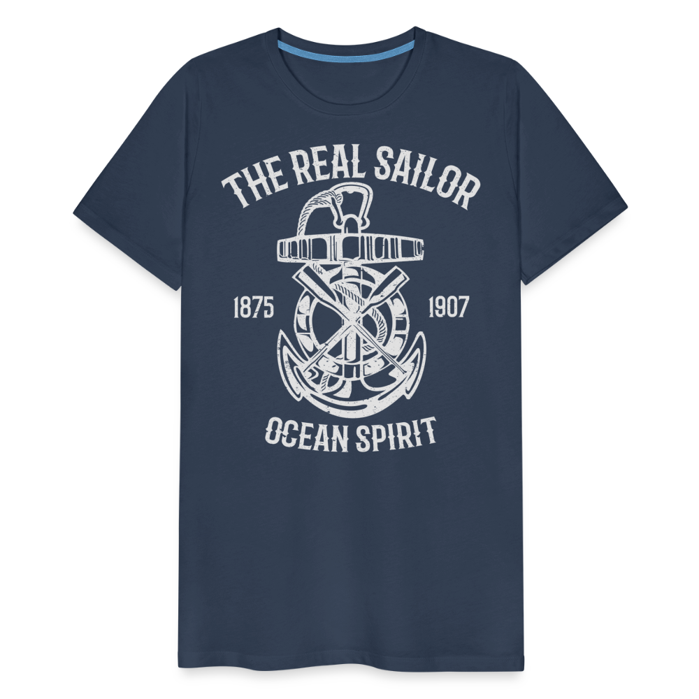 Männer Premium T-Shirt - Maritimes Design The Real Sailor - Navy