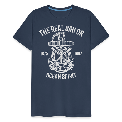 Männer Premium T-Shirt - Maritimes Design The Real Sailor - Navy