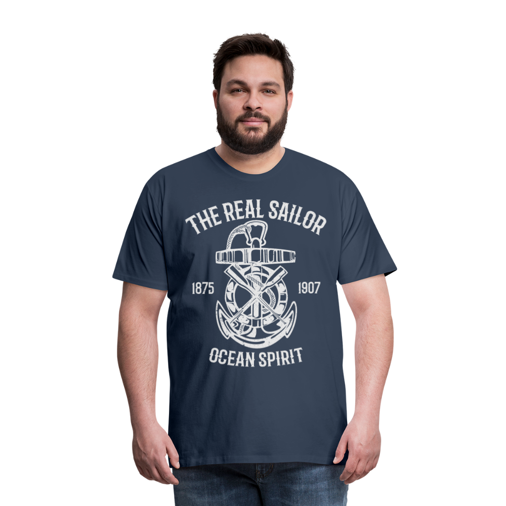 Männer Premium T-Shirt - Maritimes Design The Real Sailor - Navy