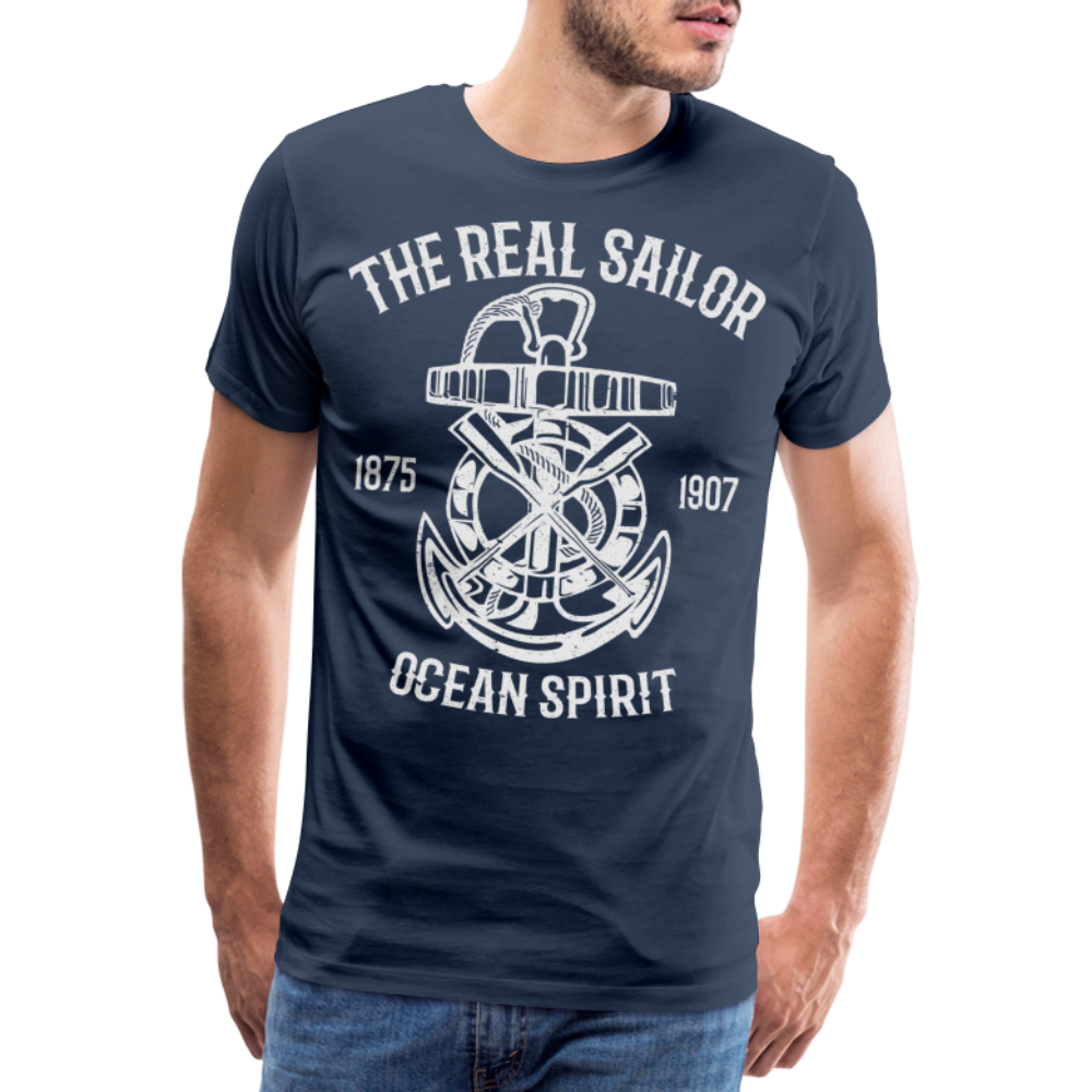 Männer Premium T-Shirt - Maritimes Design The Real Sailor - Navy