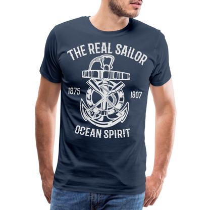 Männer Premium T-Shirt - Maritimes Design The Real Sailor - Navy