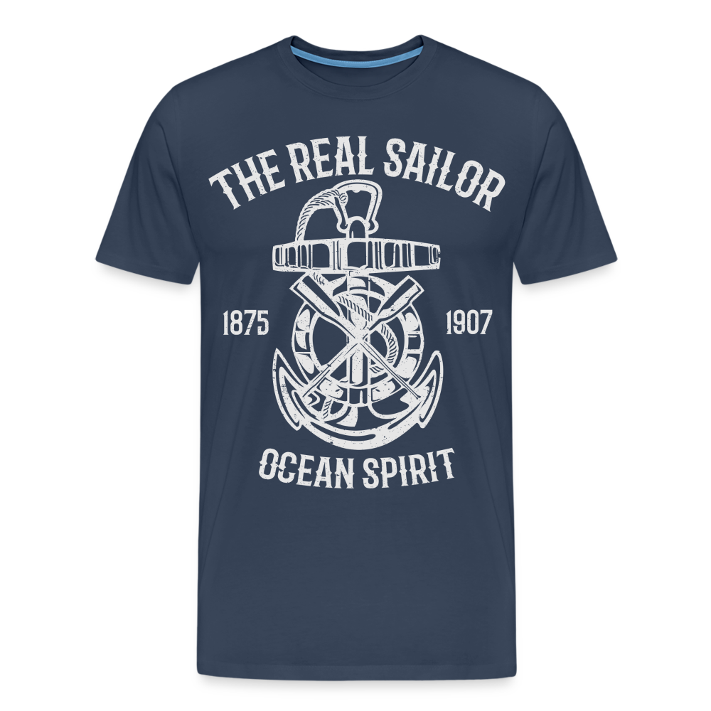 Männer Premium T-Shirt - Maritimes Design The Real Sailor - Navy