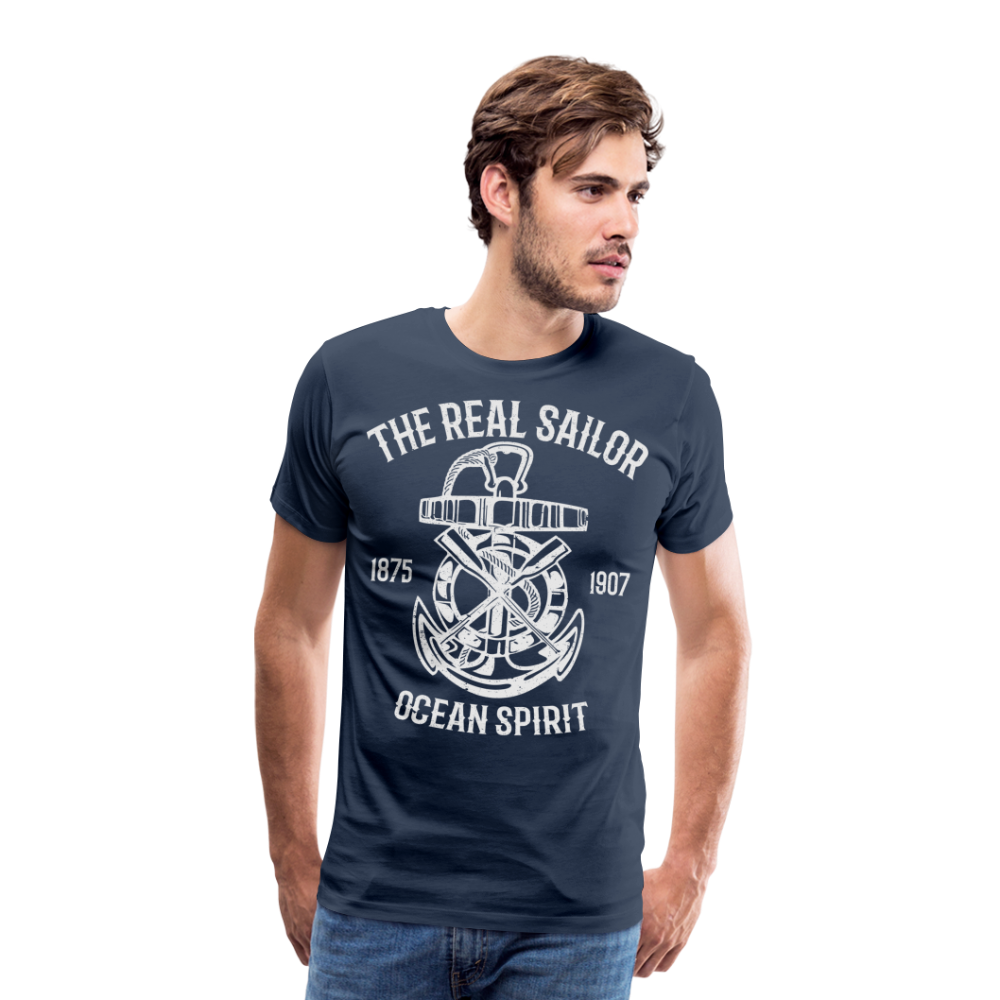 Männer Premium T-Shirt - Maritimes Design The Real Sailor - Navy