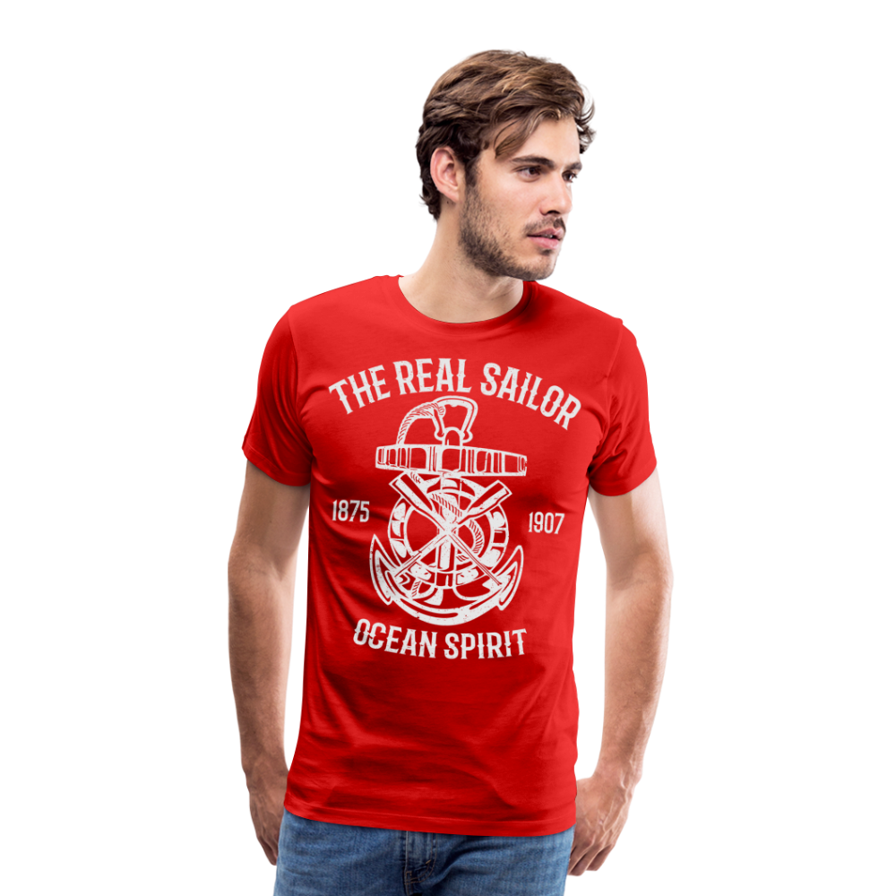 Männer Premium T-Shirt - Maritimes Design The Real Sailor - Rot