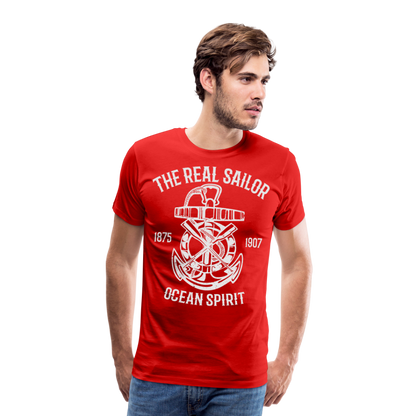 Männer Premium T-Shirt - Maritimes Design The Real Sailor - Rot