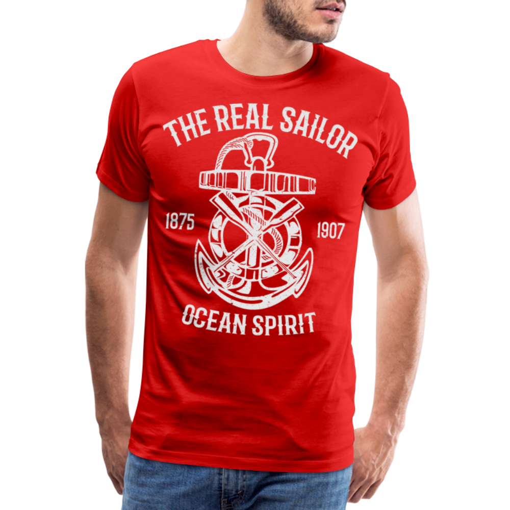 Männer Premium T-Shirt - Maritimes Design The Real Sailor - Rot