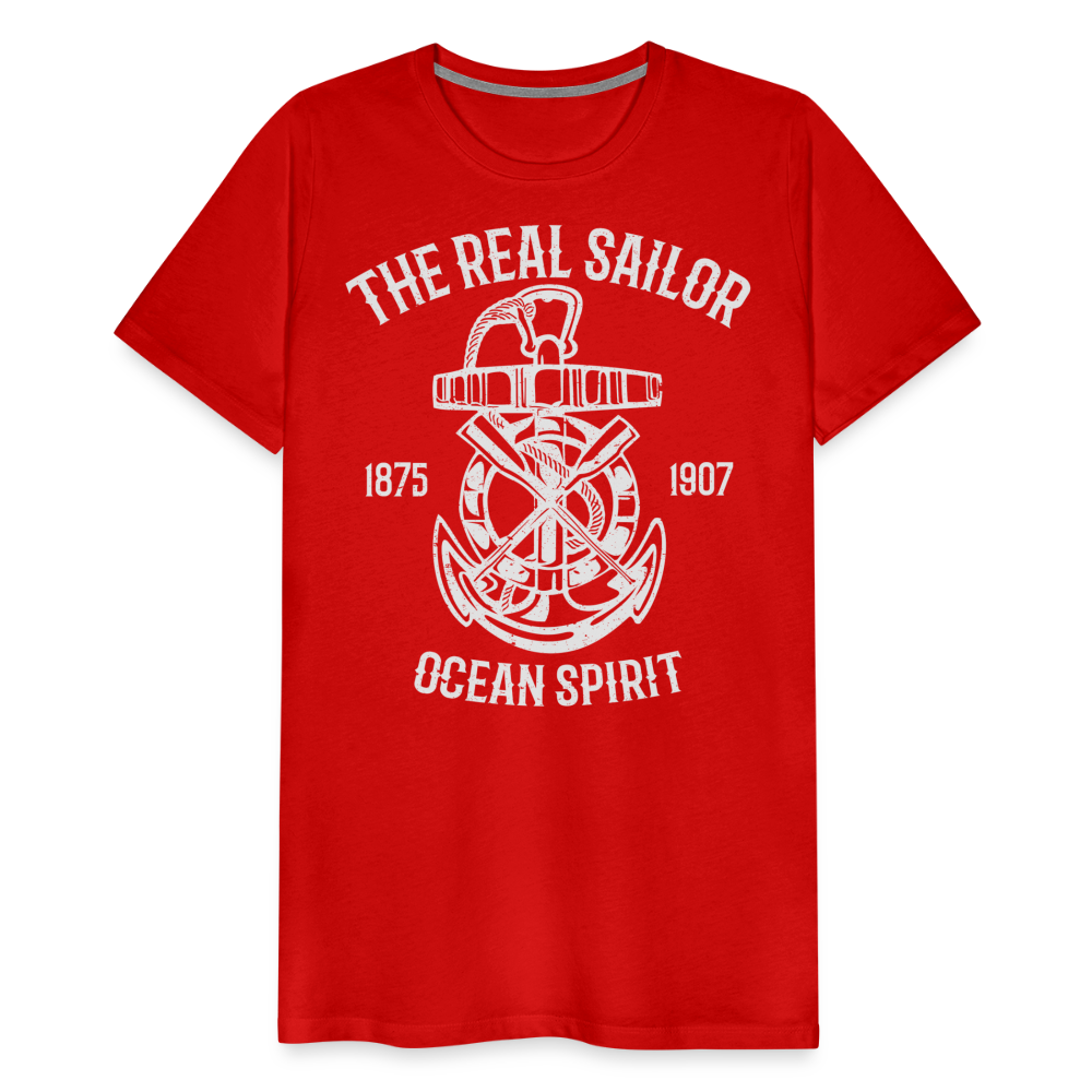 Männer Premium T-Shirt - Maritimes Design The Real Sailor - Rot