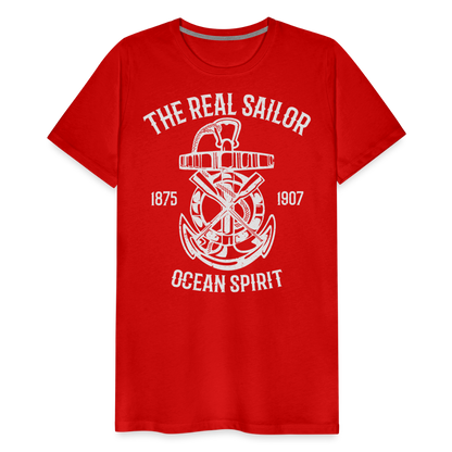 Männer Premium T-Shirt - Maritimes Design The Real Sailor - Rot