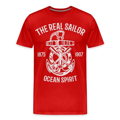 Männer Premium T-Shirt - Maritimes Design The Real Sailor - Rot