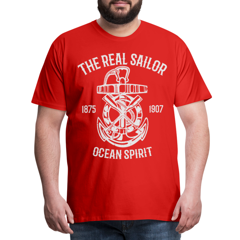 Männer Premium T-Shirt - Maritimes Design The Real Sailor - Rot