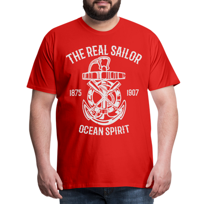 Männer Premium T-Shirt - Maritimes Design The Real Sailor - Rot