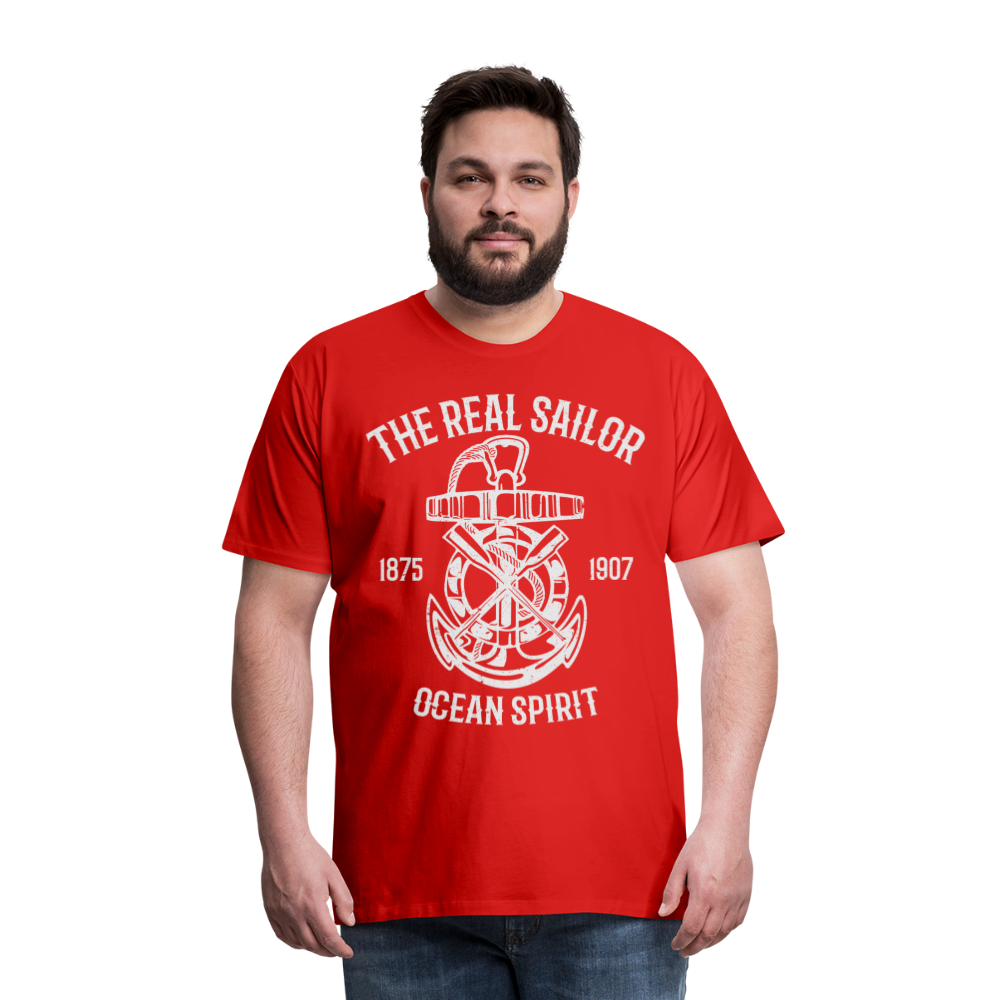 Männer Premium T-Shirt - Maritimes Design The Real Sailor - Rot