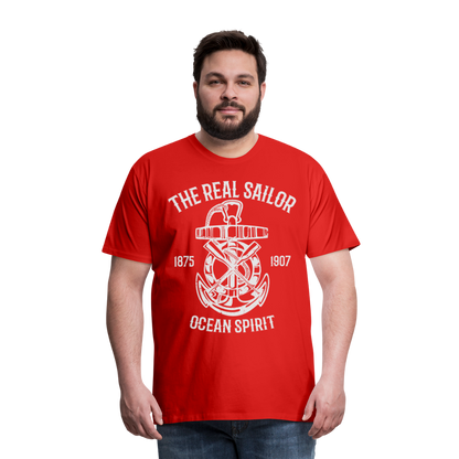 Männer Premium T-Shirt - Maritimes Design The Real Sailor - Rot