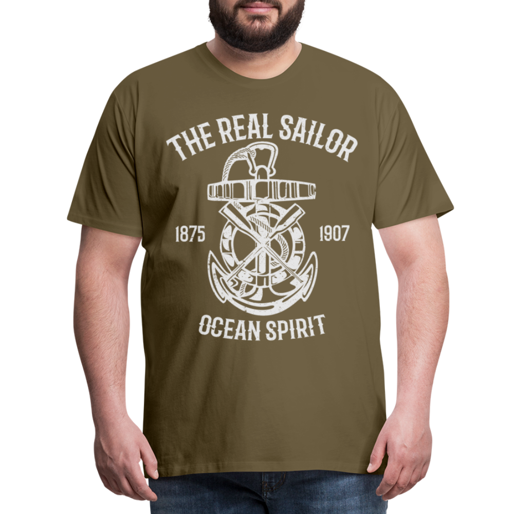 Männer Premium T-Shirt - Maritimes Design The Real Sailor - Khaki