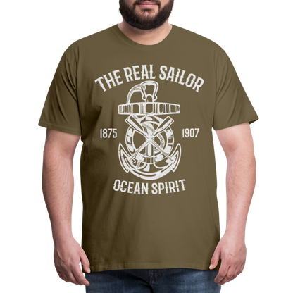 Männer Premium T-Shirt - Maritimes Design The Real Sailor - Khaki