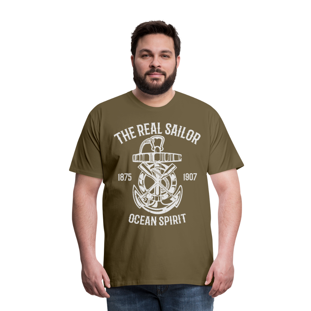 Männer Premium T-Shirt - Maritimes Design The Real Sailor - Khaki