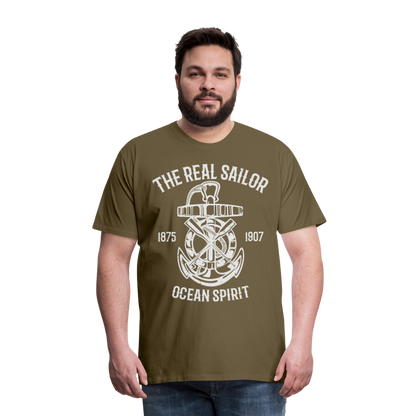 Männer Premium T-Shirt - Maritimes Design The Real Sailor - Khaki