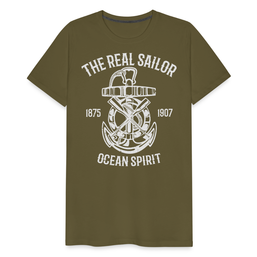 Männer Premium T-Shirt - Maritimes Design The Real Sailor - Khaki