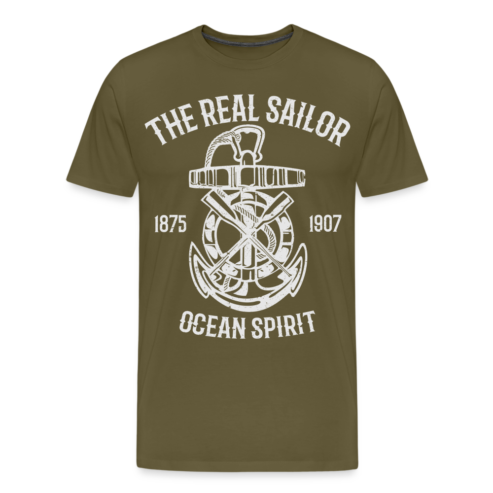 Männer Premium T-Shirt - Maritimes Design The Real Sailor - Khaki