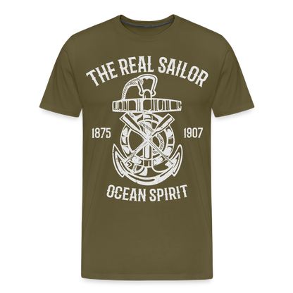 Männer Premium T-Shirt - Maritimes Design The Real Sailor - Khaki