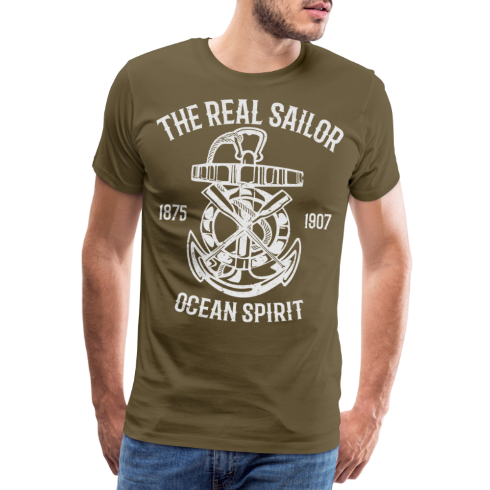 Männer Premium T-Shirt - Maritimes Design The Real Sailor - Khaki