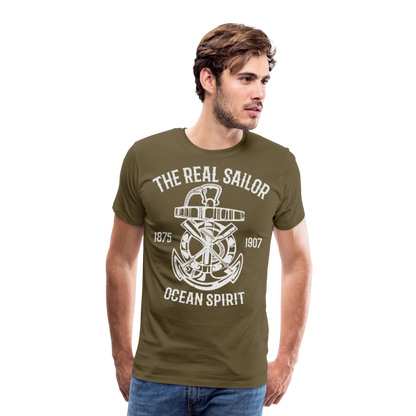 Männer Premium T-Shirt - Maritimes Design The Real Sailor - Khaki