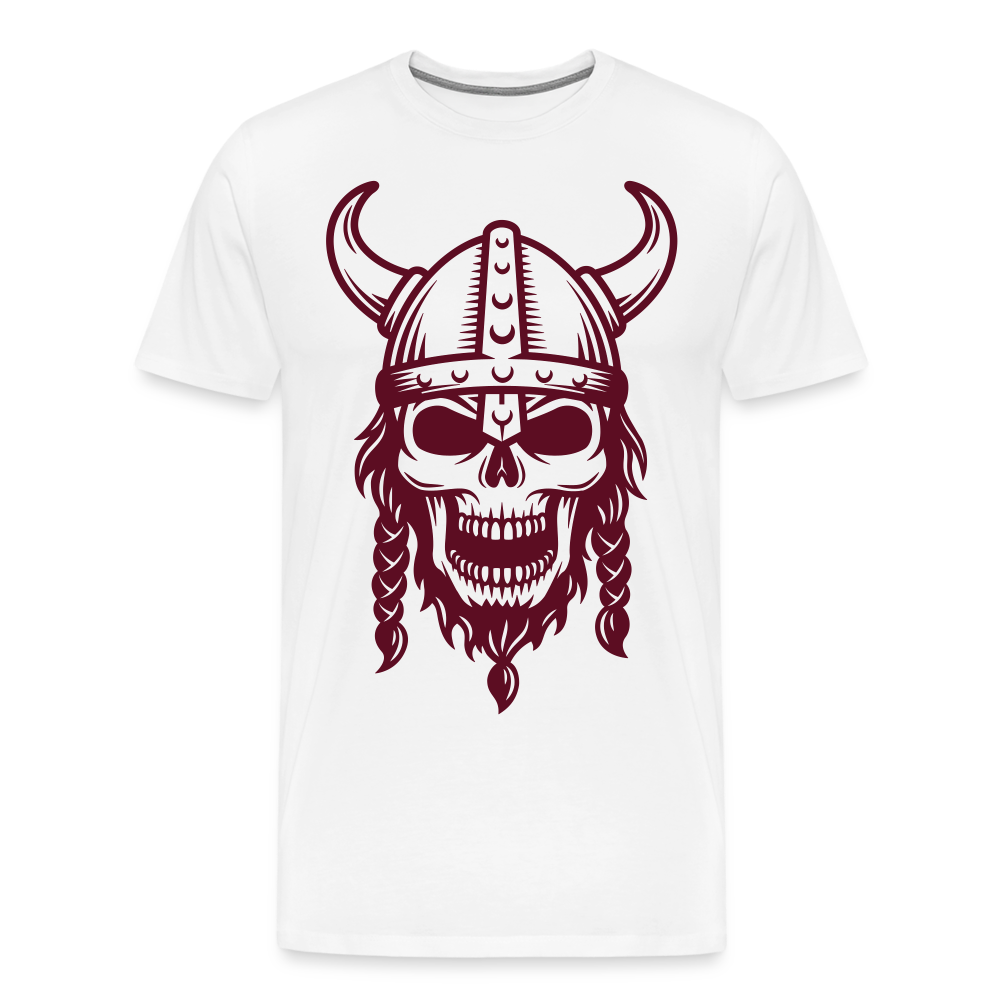 Männer Premium T-Shirt - Wikinger Design Totenkopf - weiß