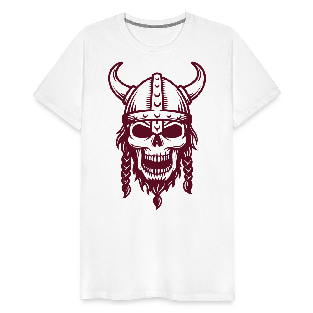 Männer Premium T-Shirt - Wikinger Design Totenkopf - weiß