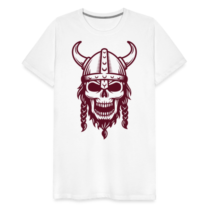 Männer Premium T-Shirt - Wikinger Design Totenkopf - weiß