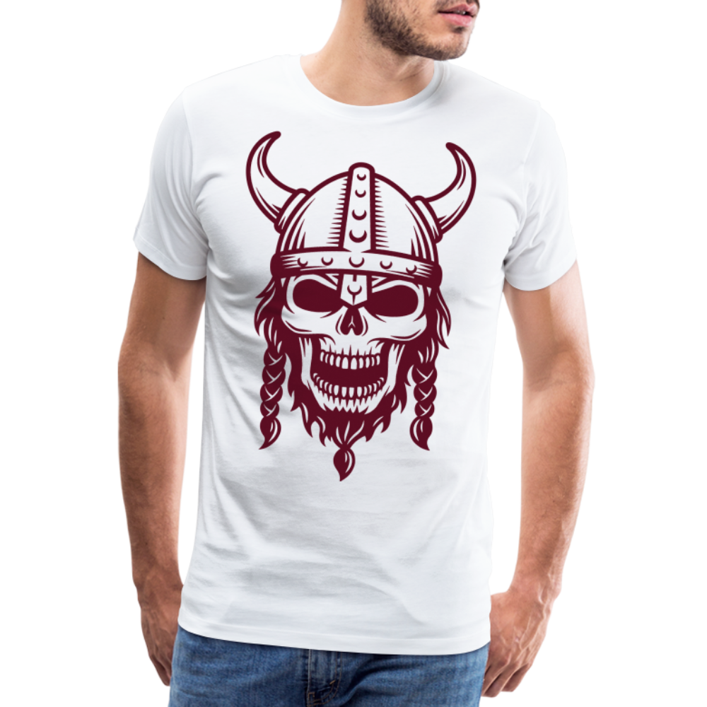 Männer Premium T-Shirt - Wikinger Design Totenkopf - weiß