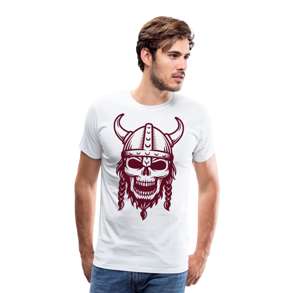 Männer Premium T-Shirt - Wikinger Design Totenkopf - weiß