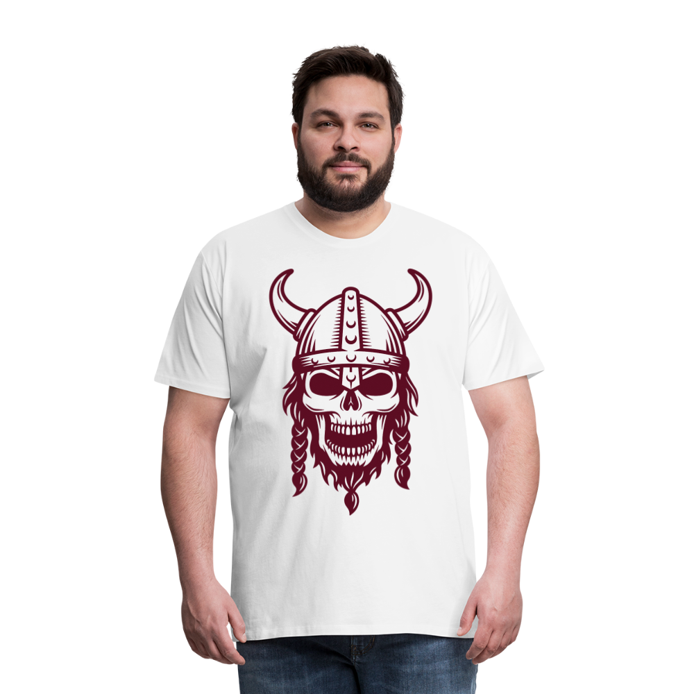 Männer Premium T-Shirt - Wikinger Design Totenkopf - weiß