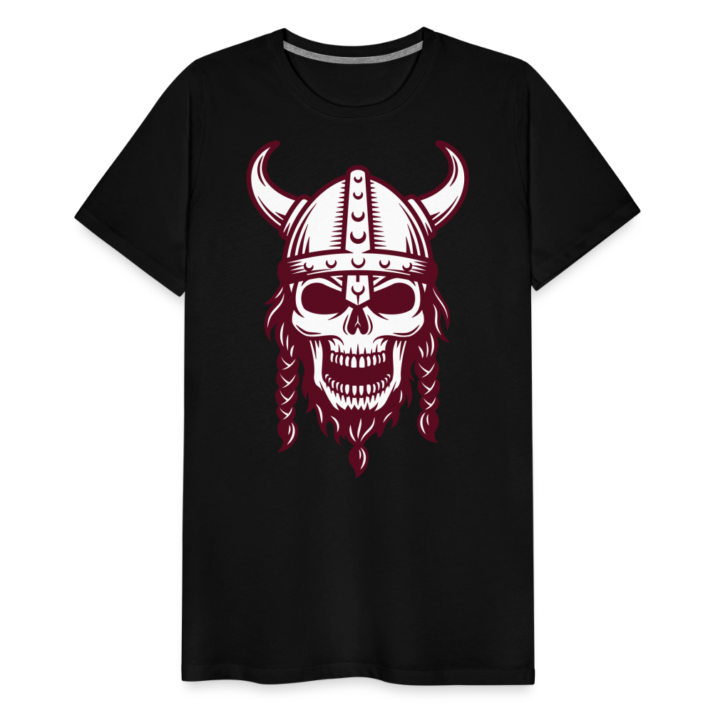 Männer Premium T-Shirt - Wikinger Design Totenkopf - Schwarz