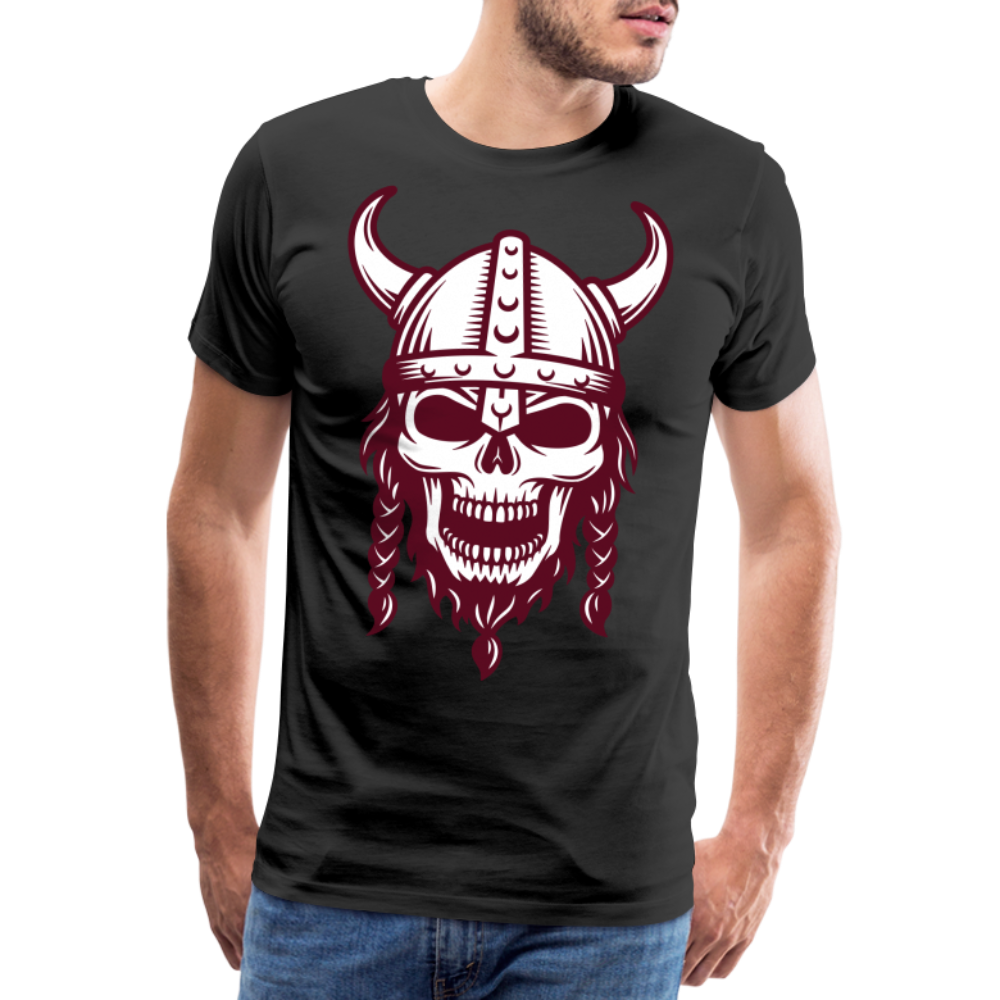 Männer Premium T-Shirt - Wikinger Design Totenkopf - Schwarz