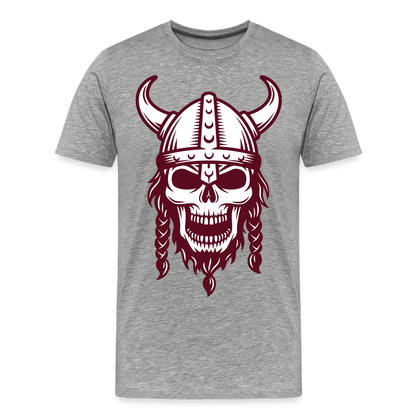 Männer Premium T-Shirt - Wikinger Design Totenkopf - Grau meliert