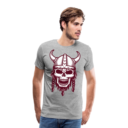 Männer Premium T-Shirt - Wikinger Design Totenkopf - Grau meliert