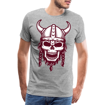 Männer Premium T-Shirt - Wikinger Design Totenkopf - Grau meliert