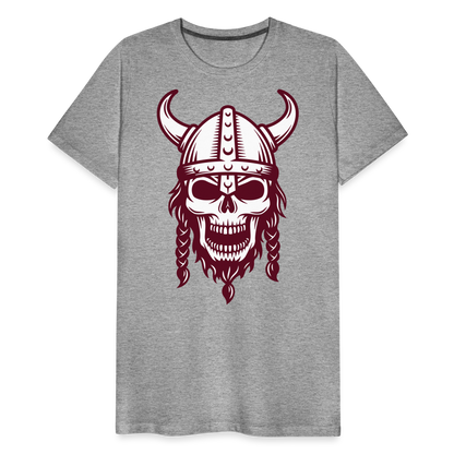 Männer Premium T-Shirt - Wikinger Design Totenkopf - Grau meliert