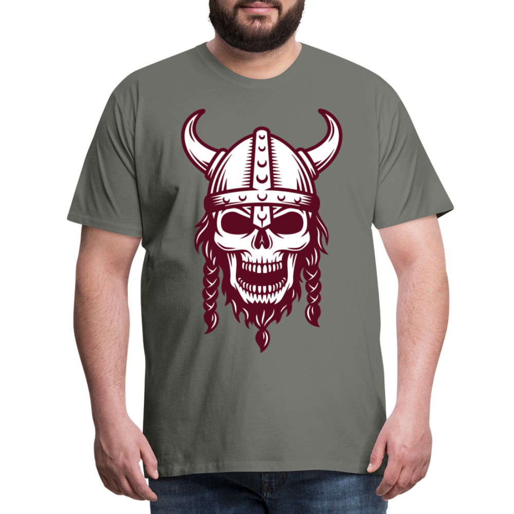 Männer Premium T-Shirt - Wikinger Design Totenkopf - Asphalt