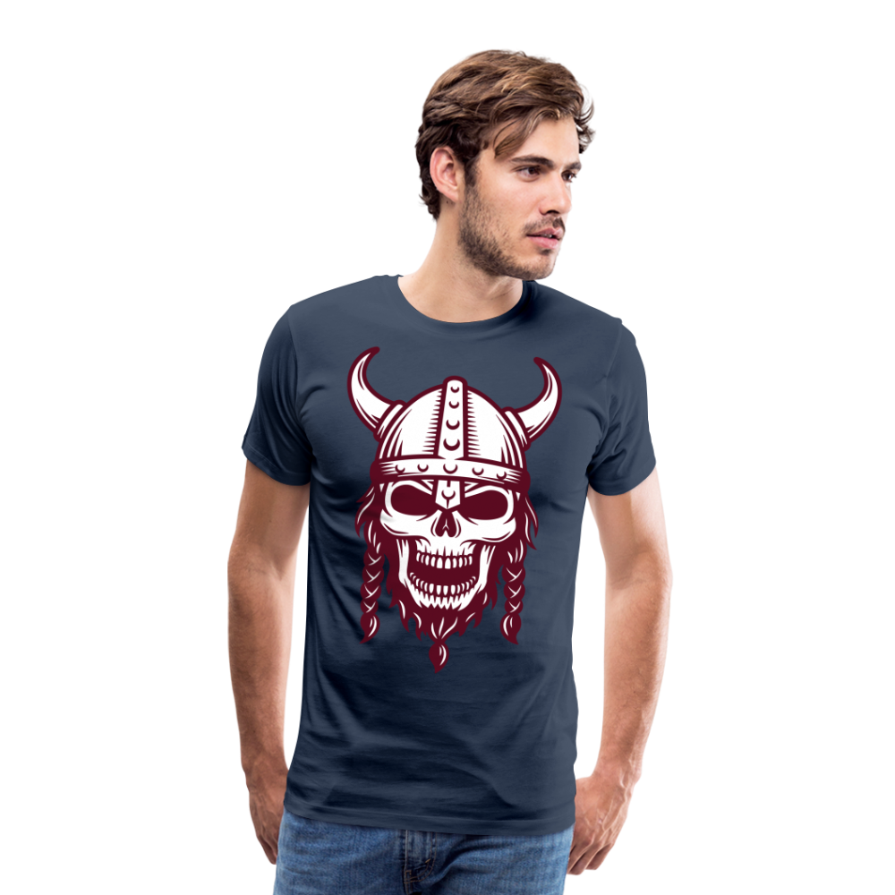 Männer Premium T-Shirt - Wikinger Design Totenkopf - Navy