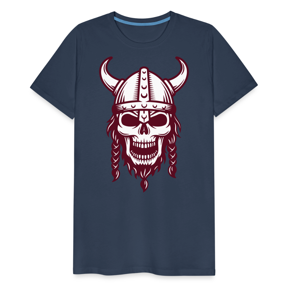 Männer Premium T-Shirt - Wikinger Design Totenkopf - Navy