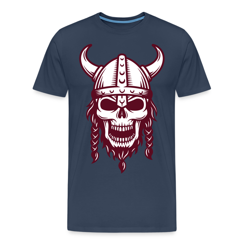 Männer Premium T-Shirt - Wikinger Design Totenkopf - Navy